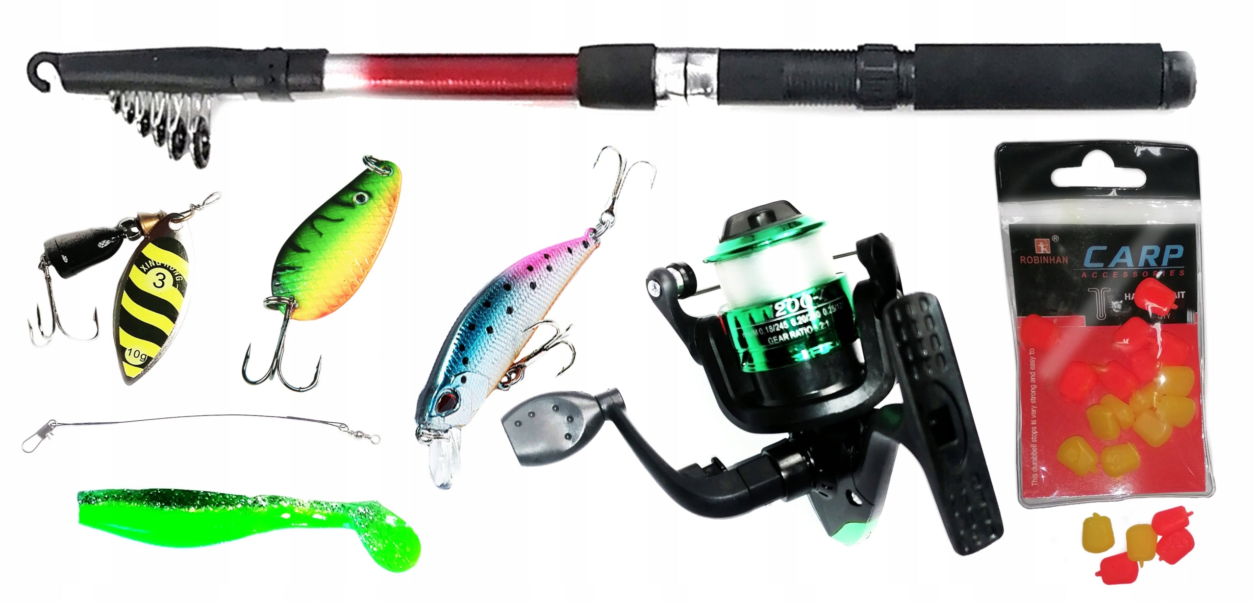 Fishing Set ROD REEL SPINNING freebies