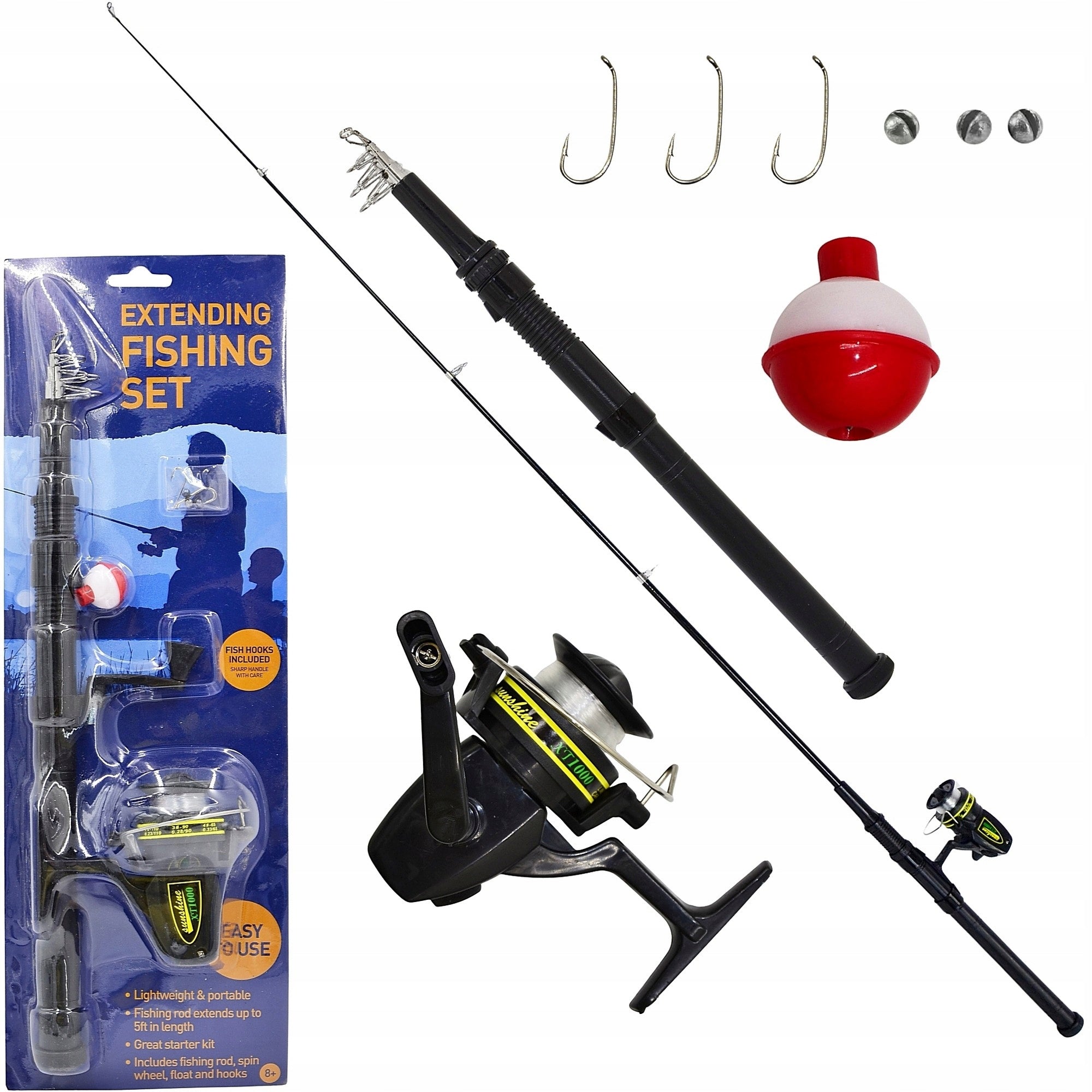 Fishing Set for children Fishing Rod 160cm Reel, Float, Hooks ENERO