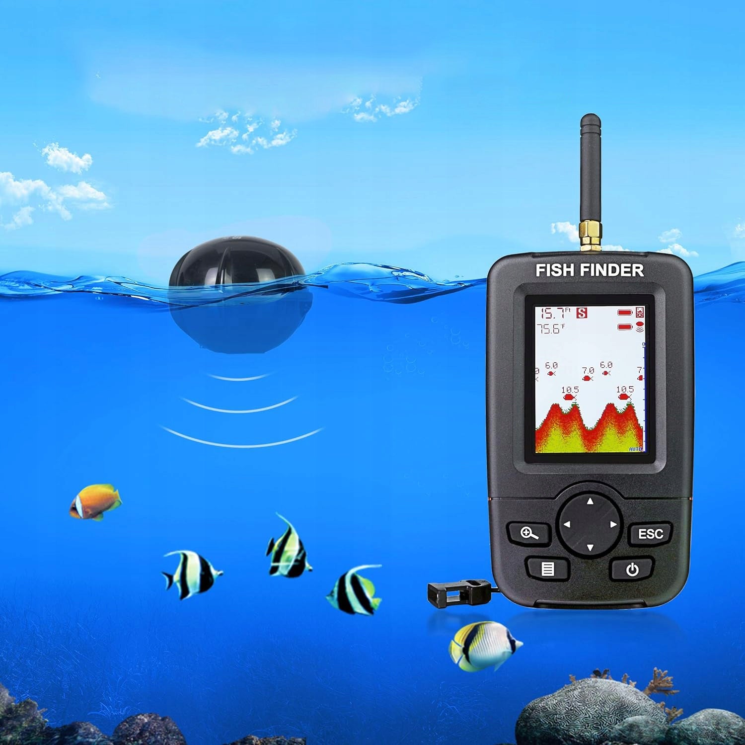 Fishing Sounder Wireless Fishing Probe Sonar For Boat Model SONDA NA RYBY