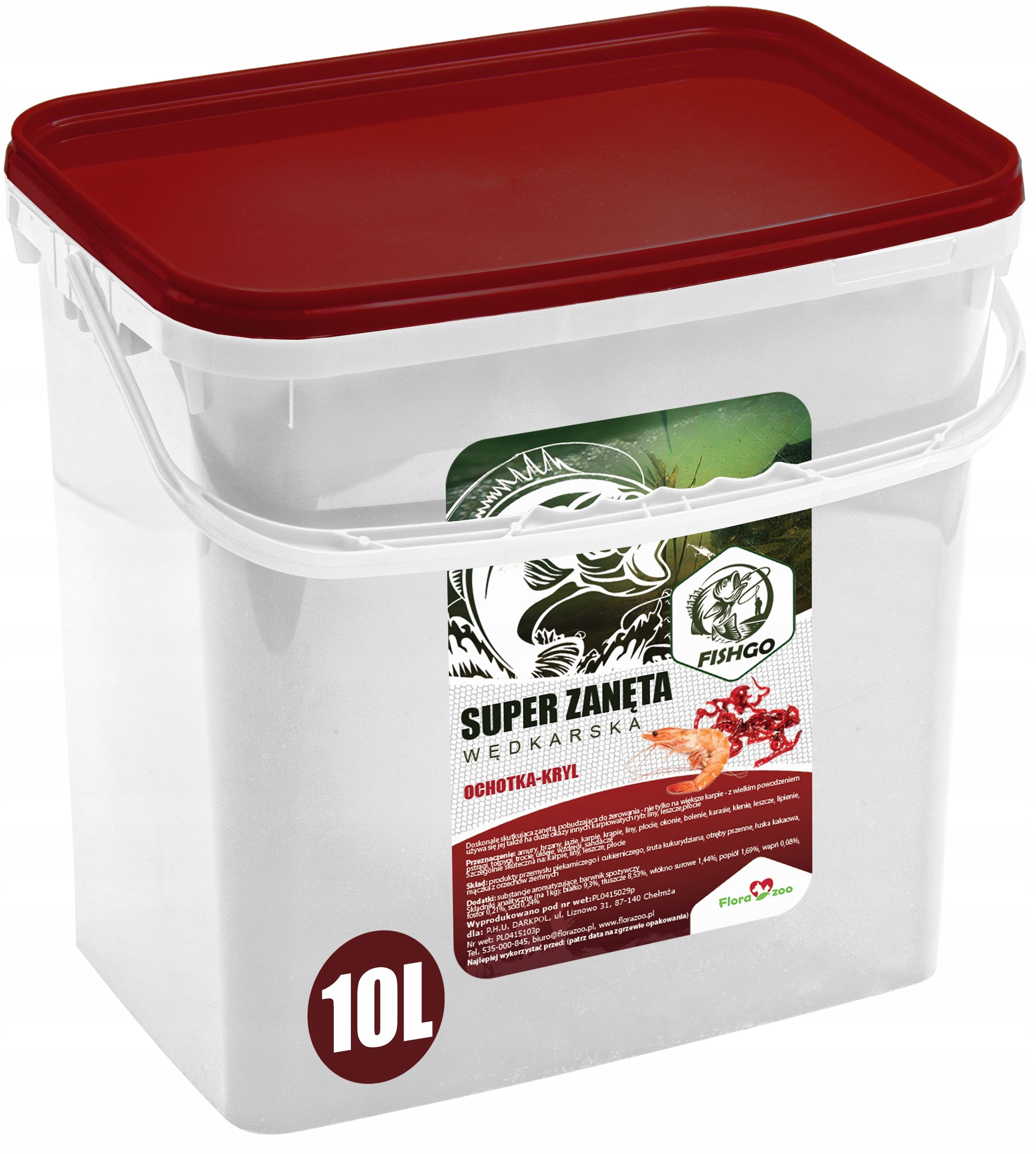 Fishing bait OCHOTKA KRYL bucket 10L method feeder for fish CARP Brand FishGO