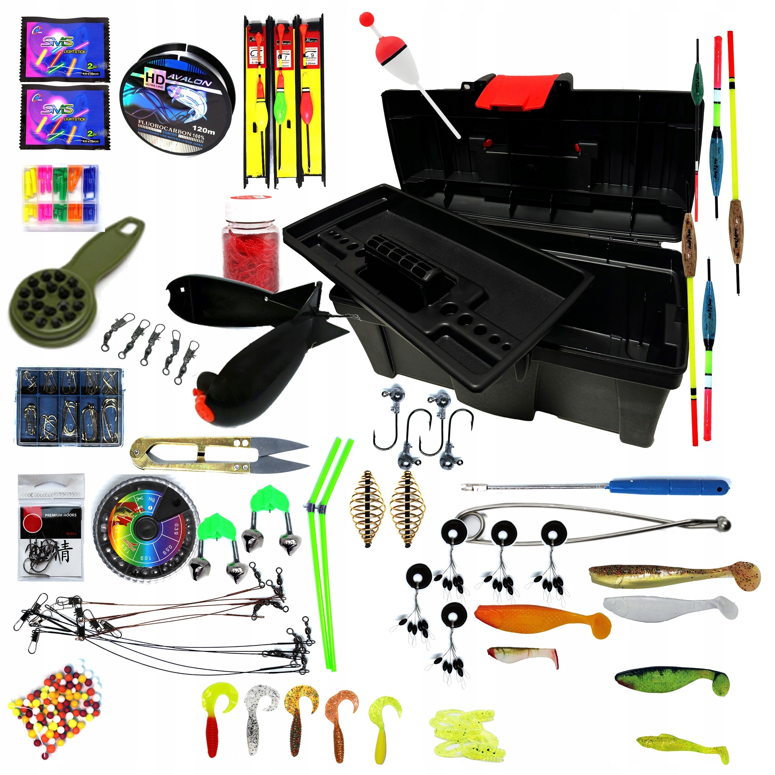 Fishing box set fish bait accessories float ground spinning