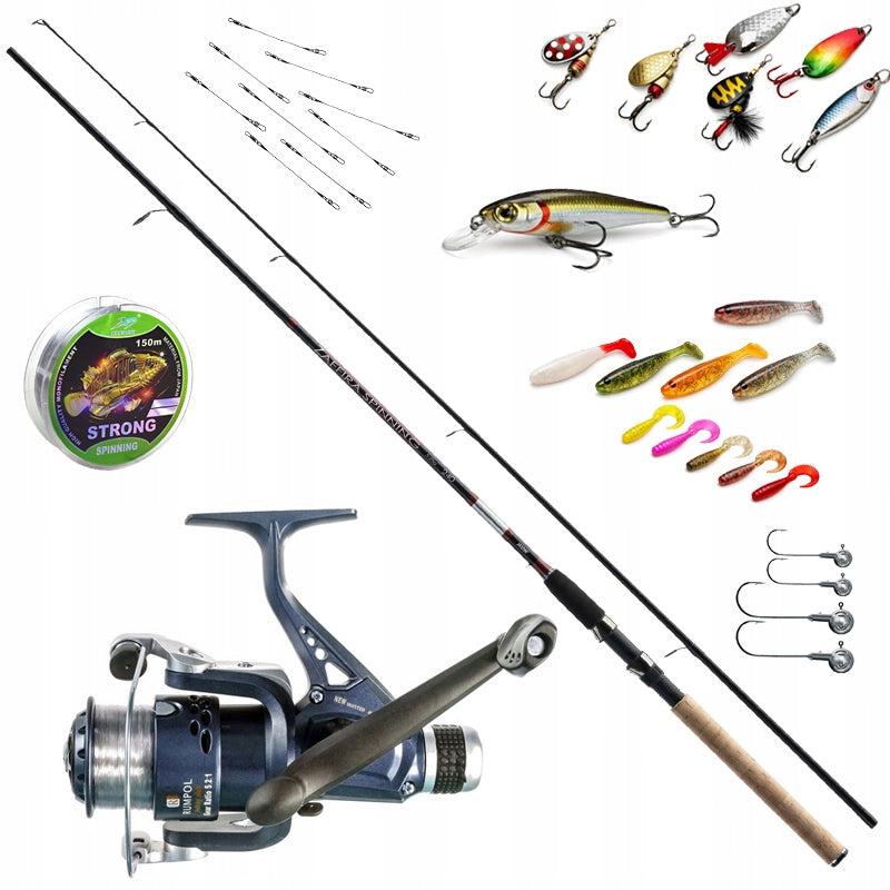 Fishing set SPINNING jaxon FISHING ROD REEL PIKE PERCH bag