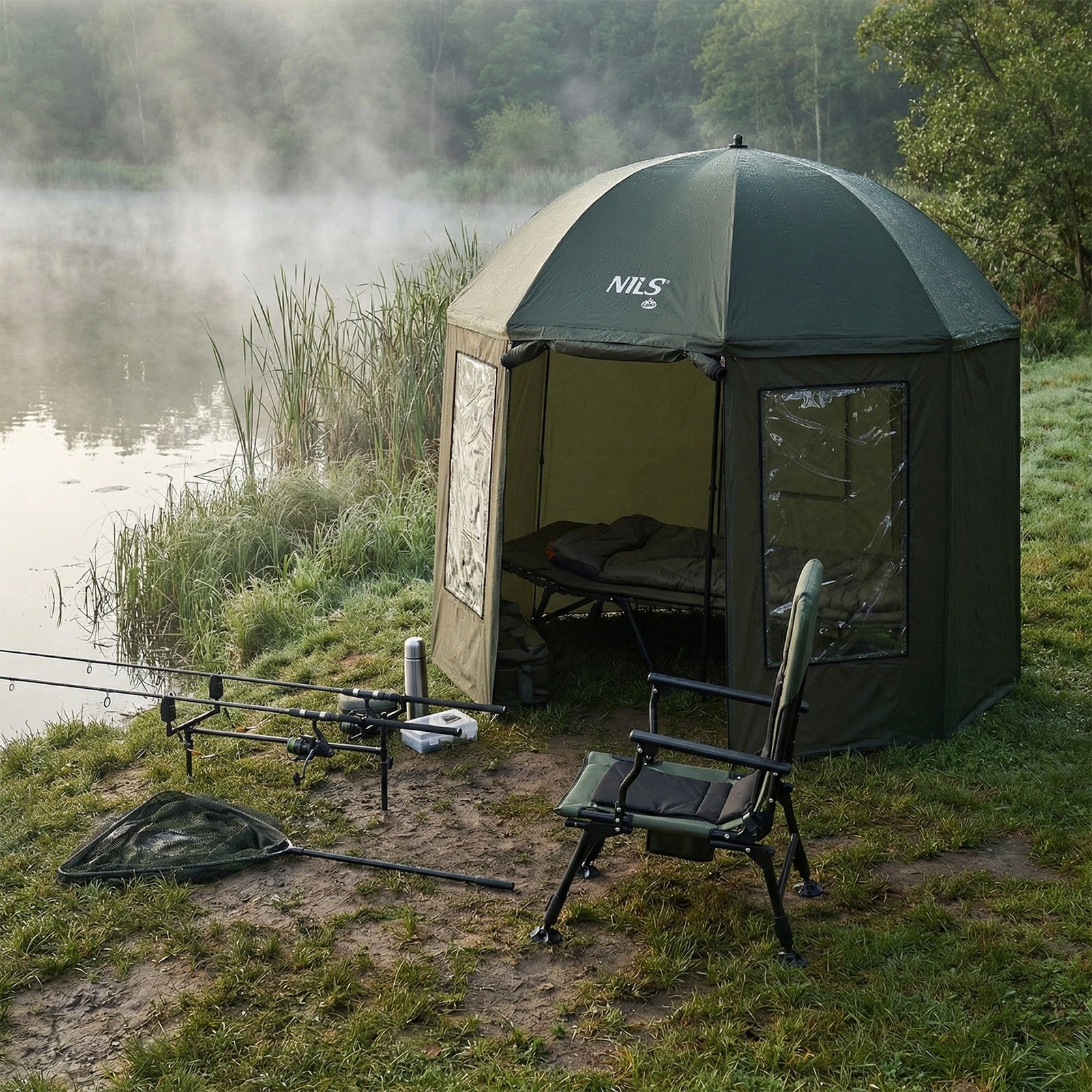 Fishing umbrella with full cover NILS CAMP NC4701 Brand Nils Camp