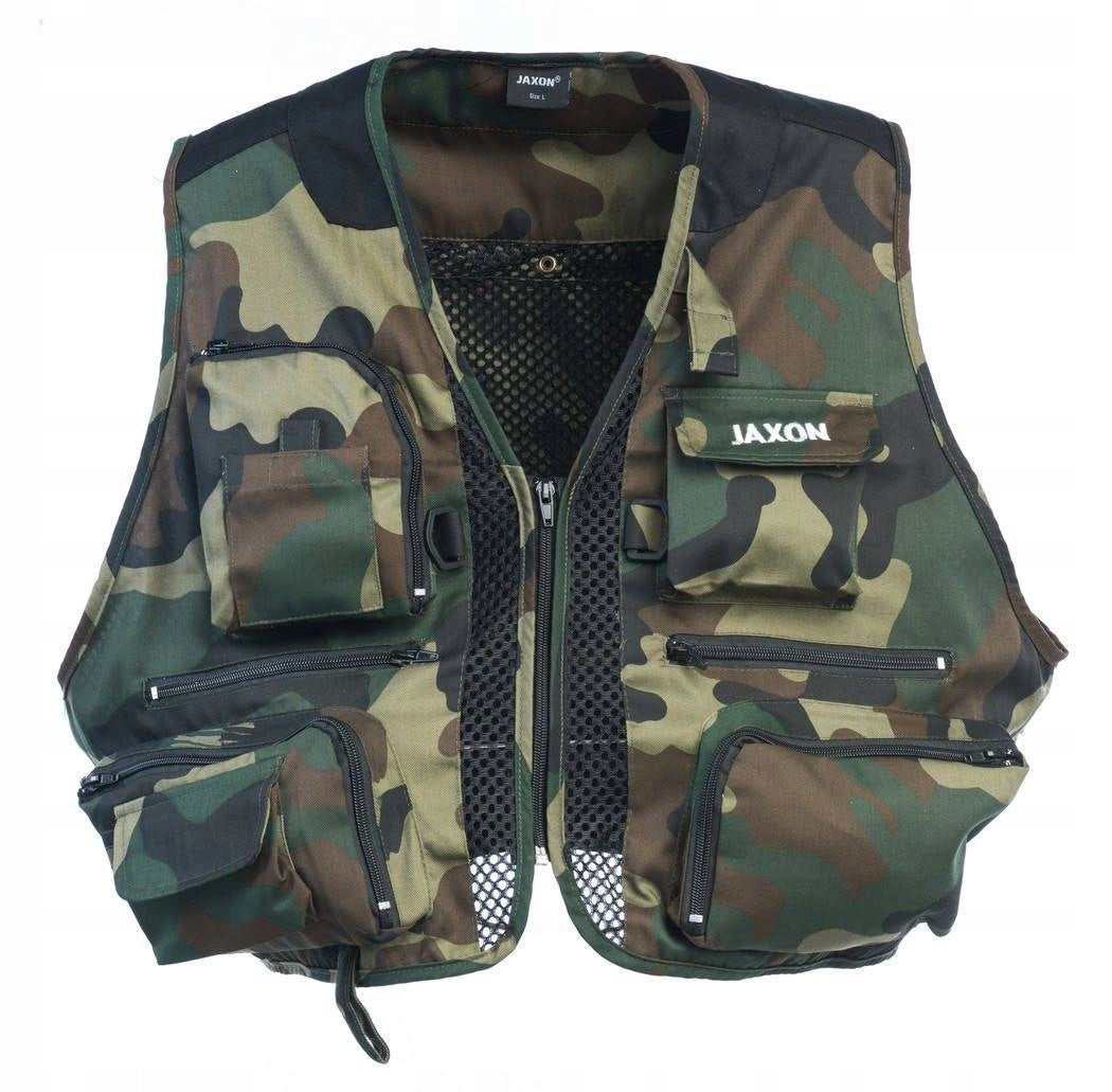 Fishing vest JAXON UJ-FRB - size M Color green