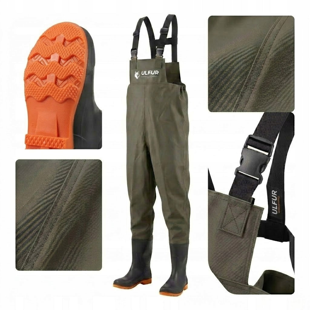Fishing waders rubber trousers waterproof size 45 UF72598 - ULFUR