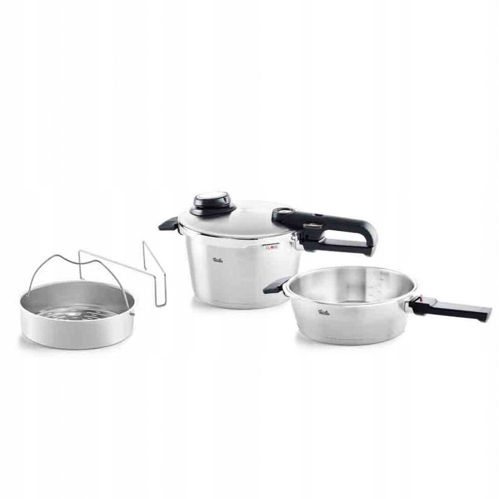 Fissler Pressure Cooker Set, Silver/Black, 4,5 l