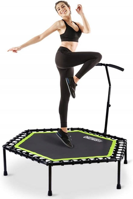 Fitness Trampoline OneTwoFit with Adjustable Handle 109cm Home