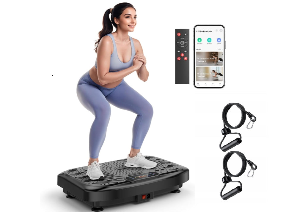 Fitness Vibration Platform with Full Body Workout Tapes