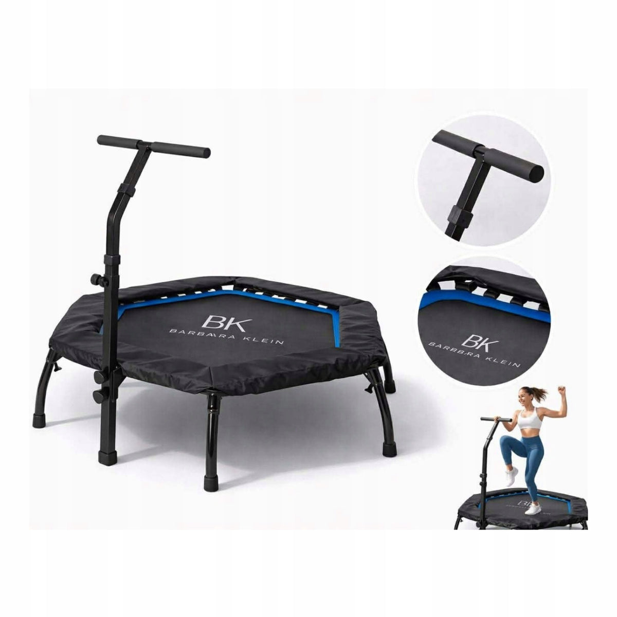 Fitness trampoline with handle Hexagonal Home folding up to 150 kg-112cm