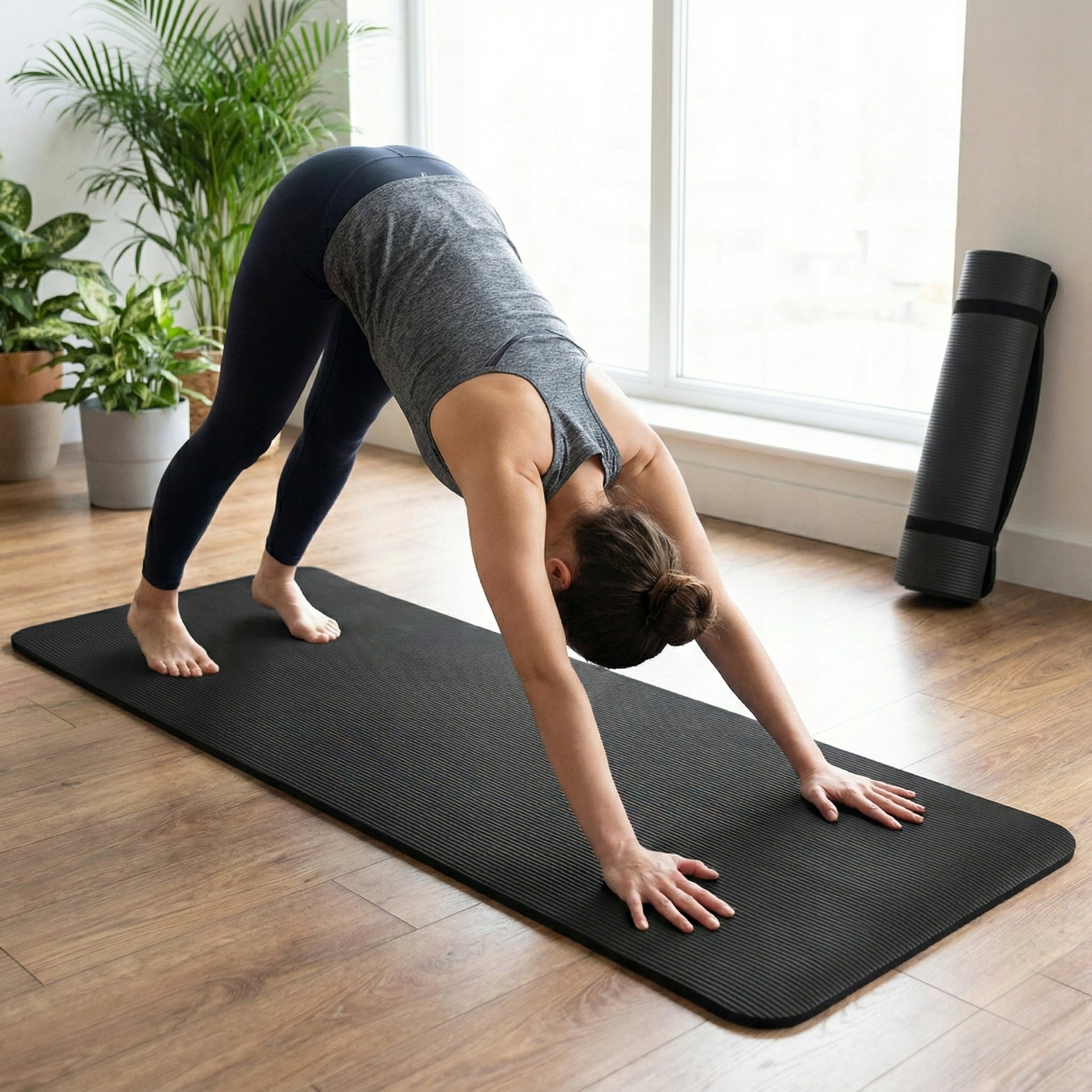 Fitness yoga mat thick black 183 x 61 x 1,5 cm FUNFIT Packaging status original
