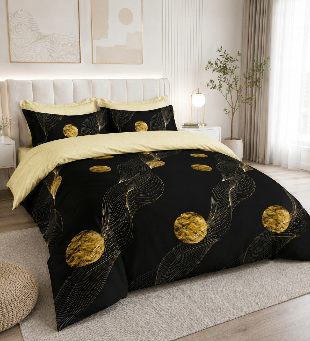 Flannel Bedding 160x200 100% Cotton 4 pcs. with Sheet