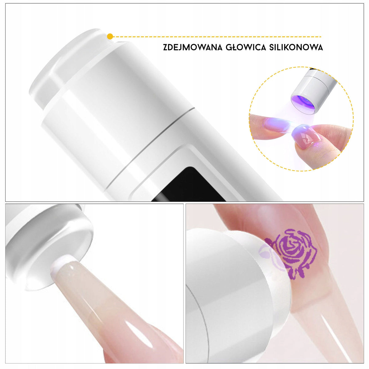 Flashlight Mini Nail Lamp Wireless UV/LED + Silicone Applicators Packaging status original