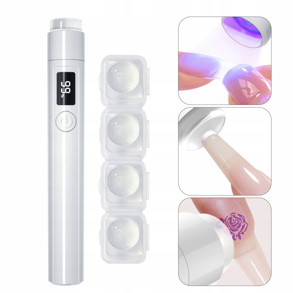 Flashlight Mini Nail Lamp Wireless UV/LED + Silicone Applicators