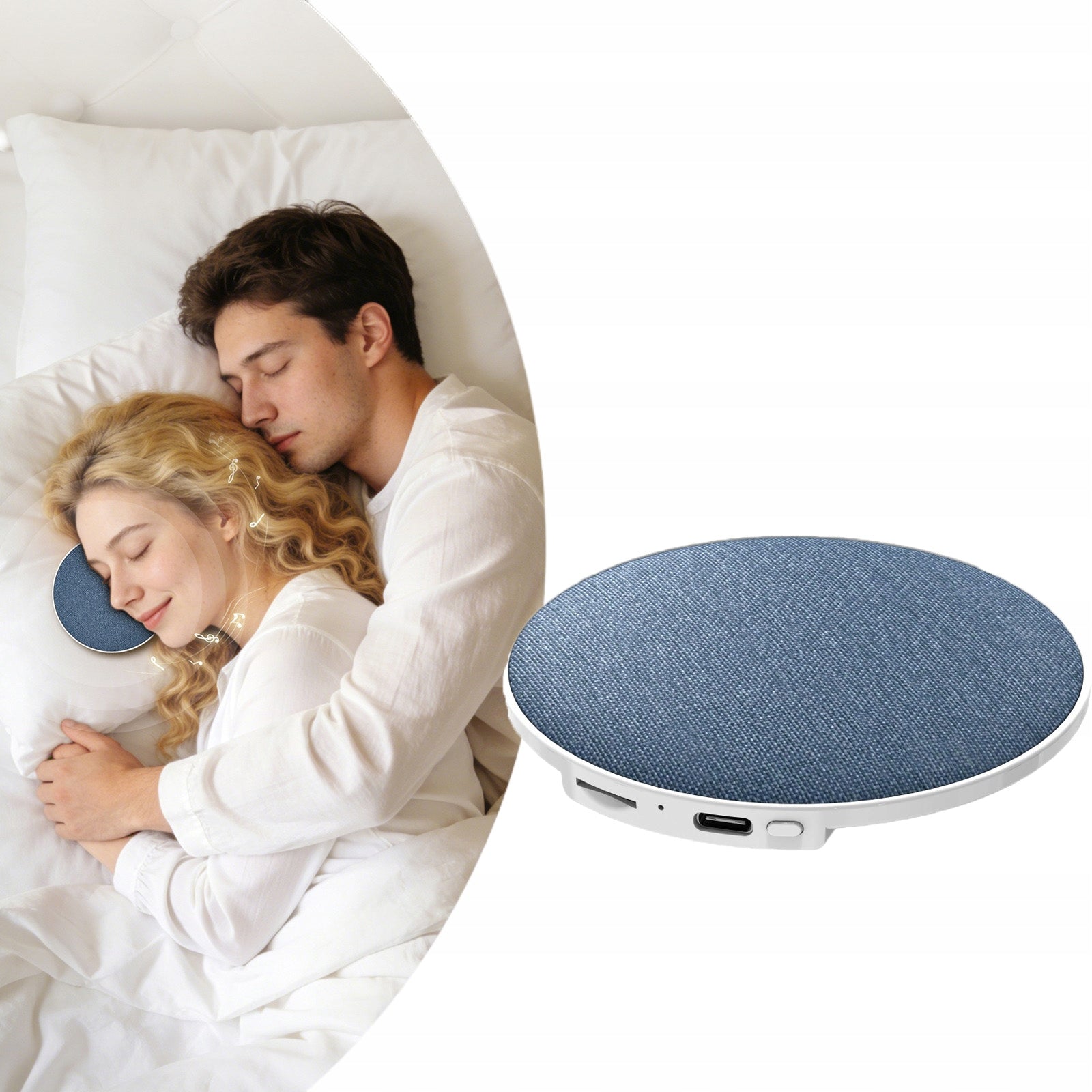 Flat Bluetooth Speaker for Sleeping Under Pillow 3 Modes White Noise 200mAh