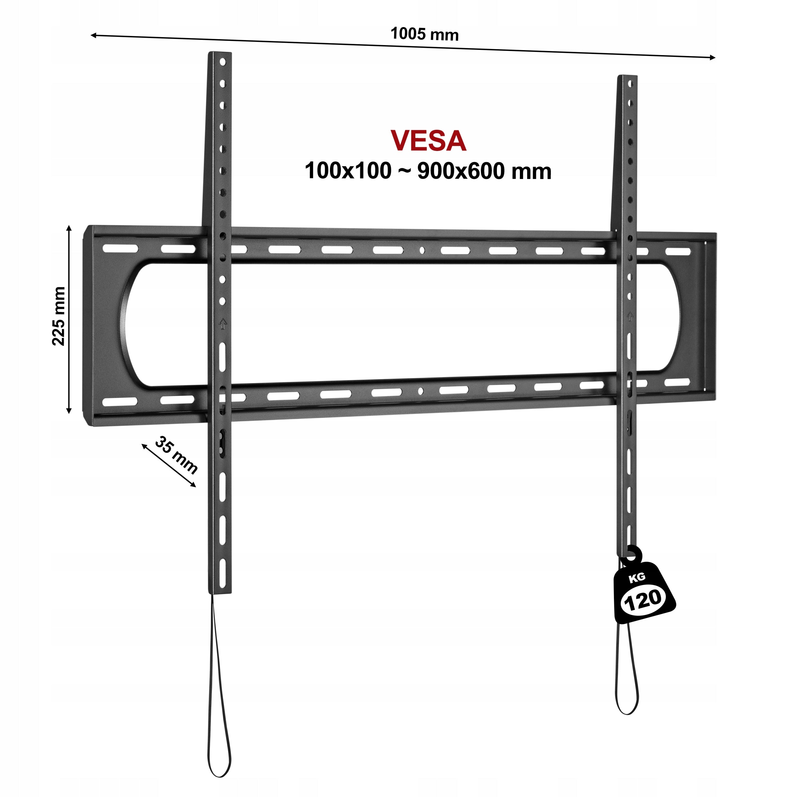 Flat Sturdy TV Mount TV Hanger 55"-120" lifting capacity 120 kg C6F Brand Fiber Novelty