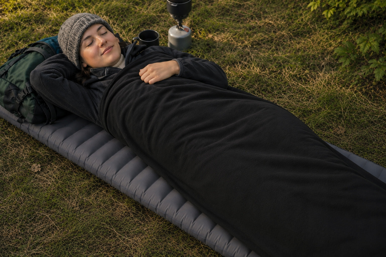 Fleece Sleeping Bag Tourist Quilt Blanket Warmer Sleeping Bag Insert Black Manufacturer code Śpiwór Polarowy Turystyczny