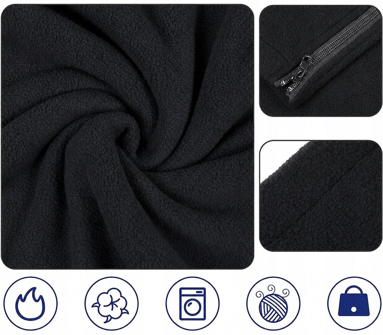 Fleece Sleeping Bag Tourist Quilt Blanket Warmer Sleeping Bag Insert Black Packaging status original