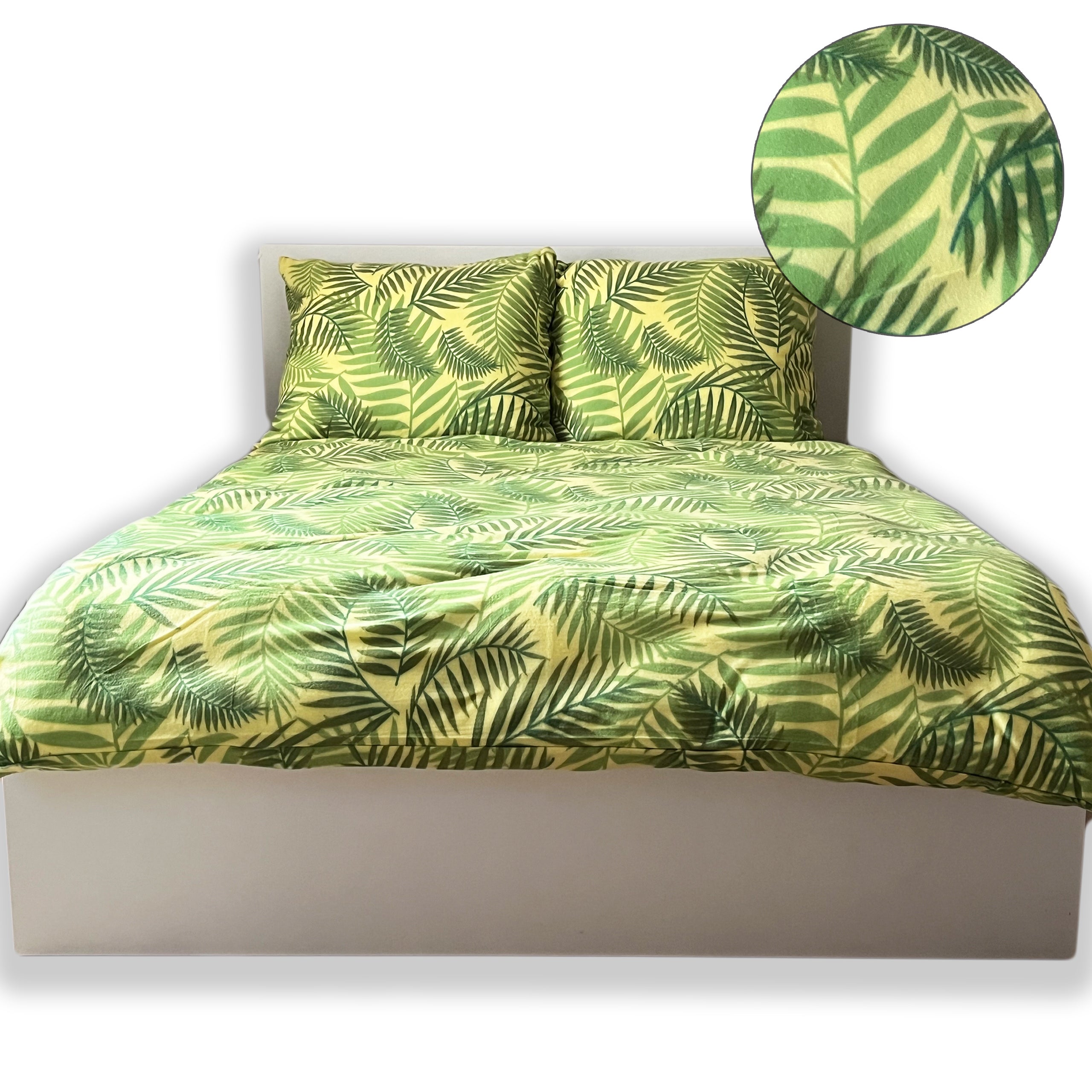 Fleece bedding set 160x200+2x 70/80 thick autumn winter GREEN