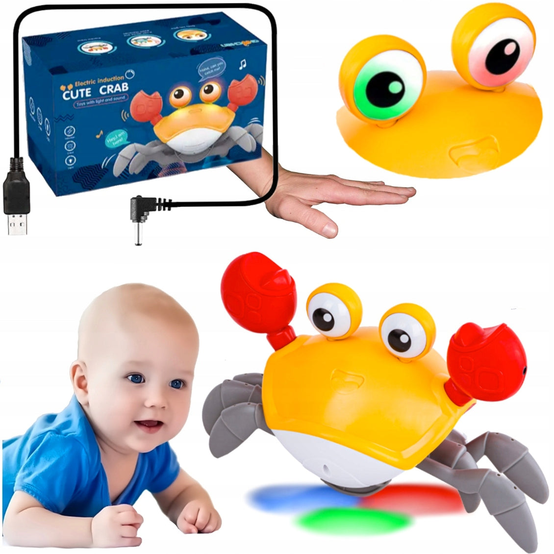 Fleeing Crawling CRAB INTERACTIVE TOY child sounds play light