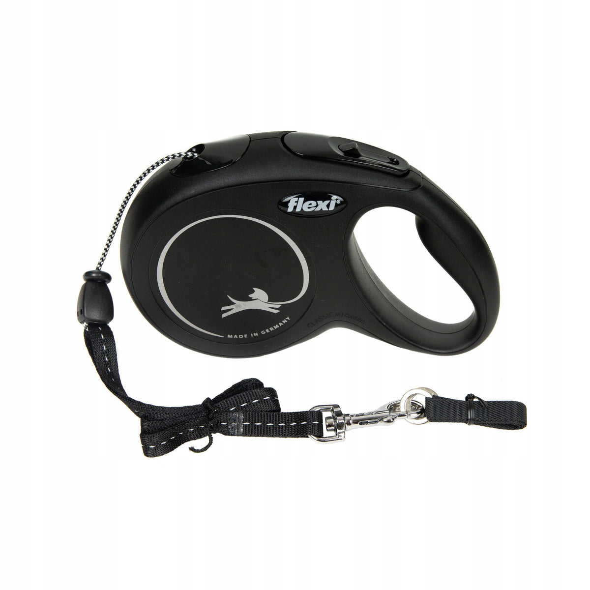 Flexi Classic M Cable Black Automatic Lanyard 8m To 20kg