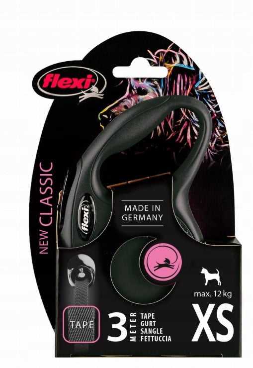 Flexi New Classic Automatic Dog Lanyard Tape XS black 3 meters Brand Flexi