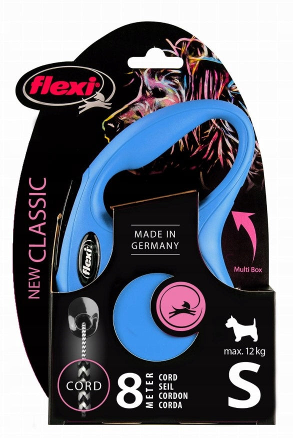 Flexi New Classic Automatic Dog Leash Cable S Blue 8 meters Brand Flexi