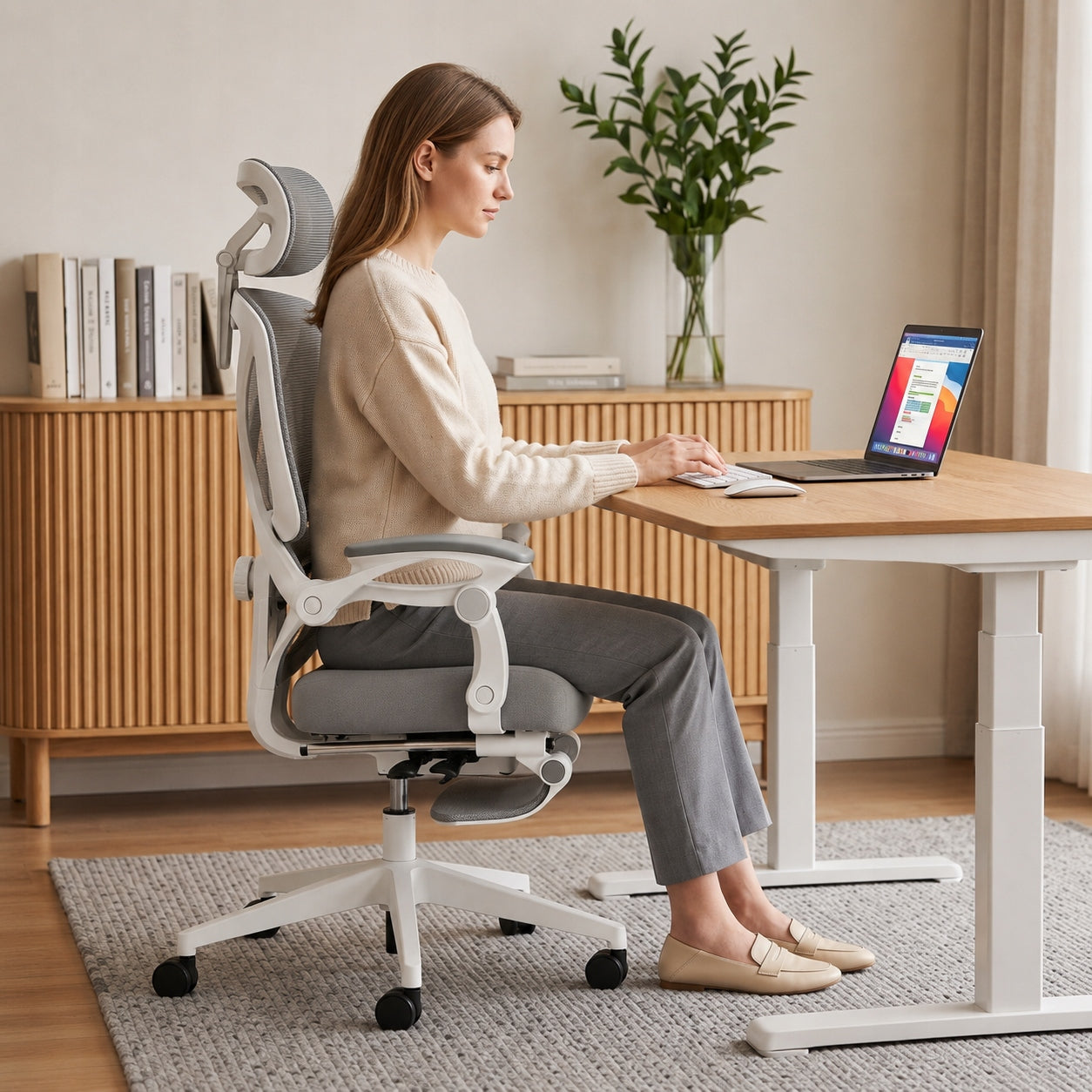 FlexiSpot OC4 Fotel ergonomiczny z 3-strefowym podparciem BIFMA Home Office Manufacturer code OC4B