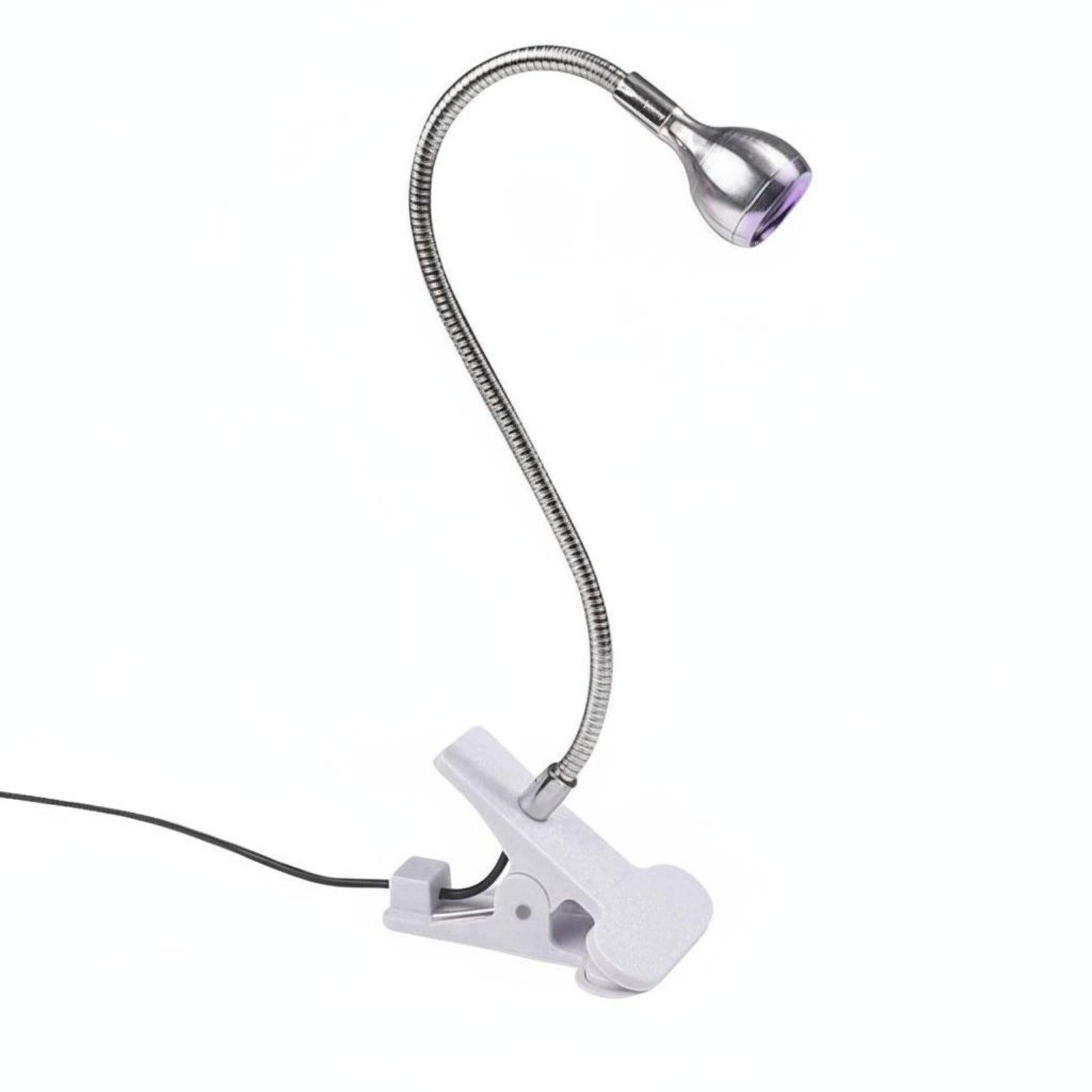 Flexible Gooseneck Manicure Lamp USB Powered Silver Black Wire Boxed