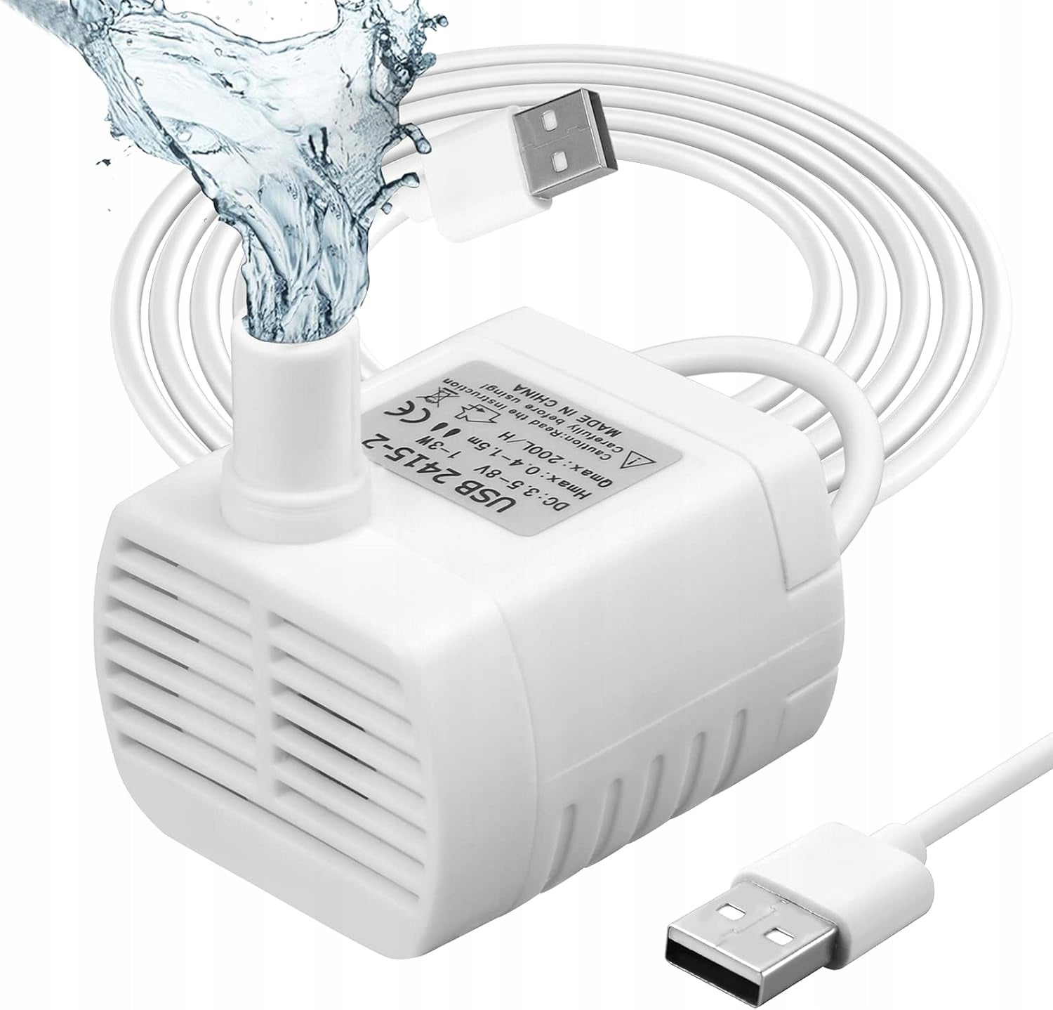 Flintronic Submersible Water Pump Ultra Quiet 3 W, 200 l/h, USB For Aquarium