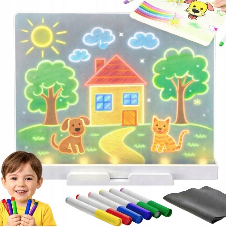 Flipbook Illuminated Led Board For Drawing Notes 30X20Cm With Pens Brand no brand