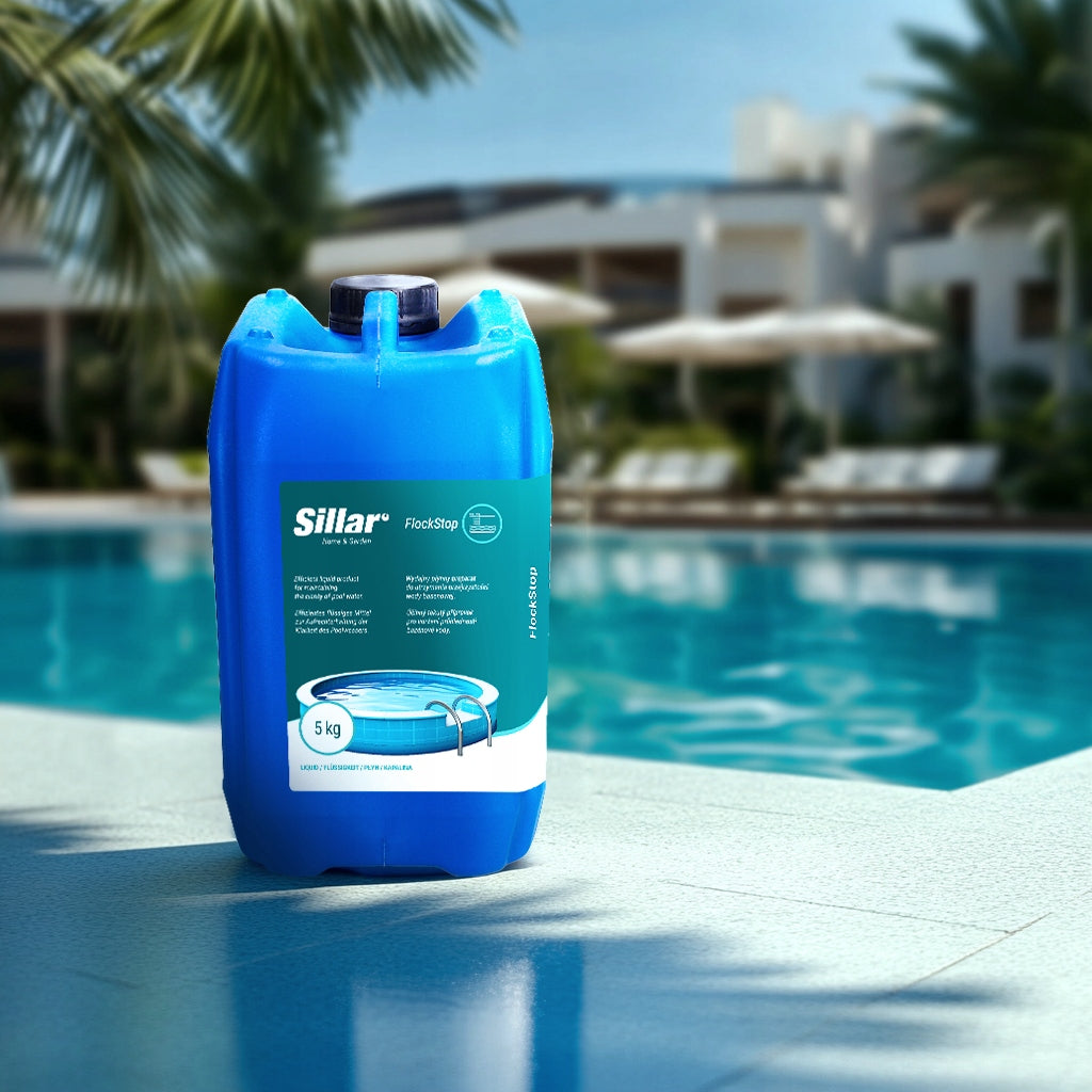 Flock clarifies water coagulant flockstop chemistry for swimming pool jacuzzi cloudy water Brand Sillar