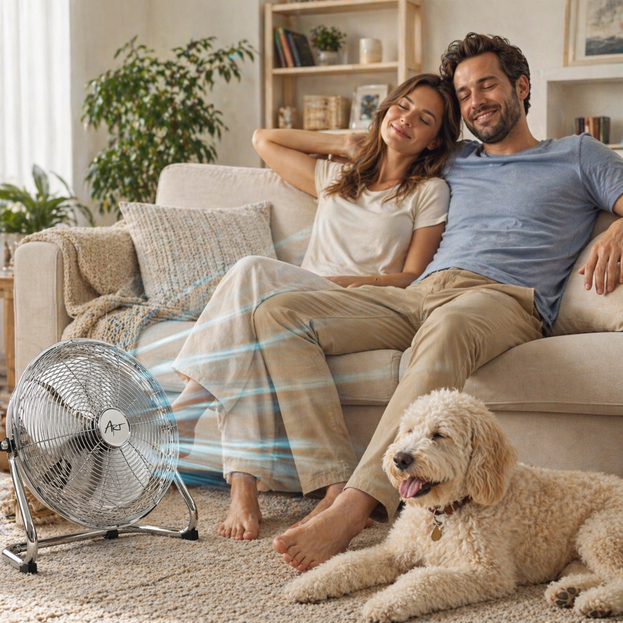 Floor Fan 30 cm 50W Chrome Powerful Circulator ART W022 ART Manufacturer code ARTW022