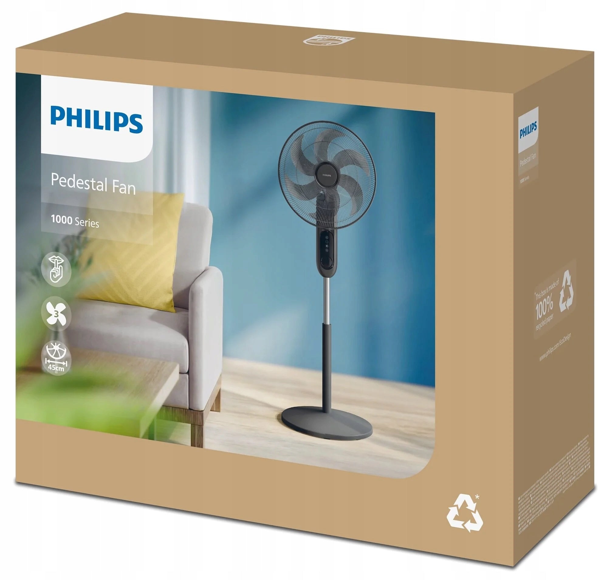 Floor Fan Philips CX1520/01 47W 43dB Timer Remote Control black Dominant color black