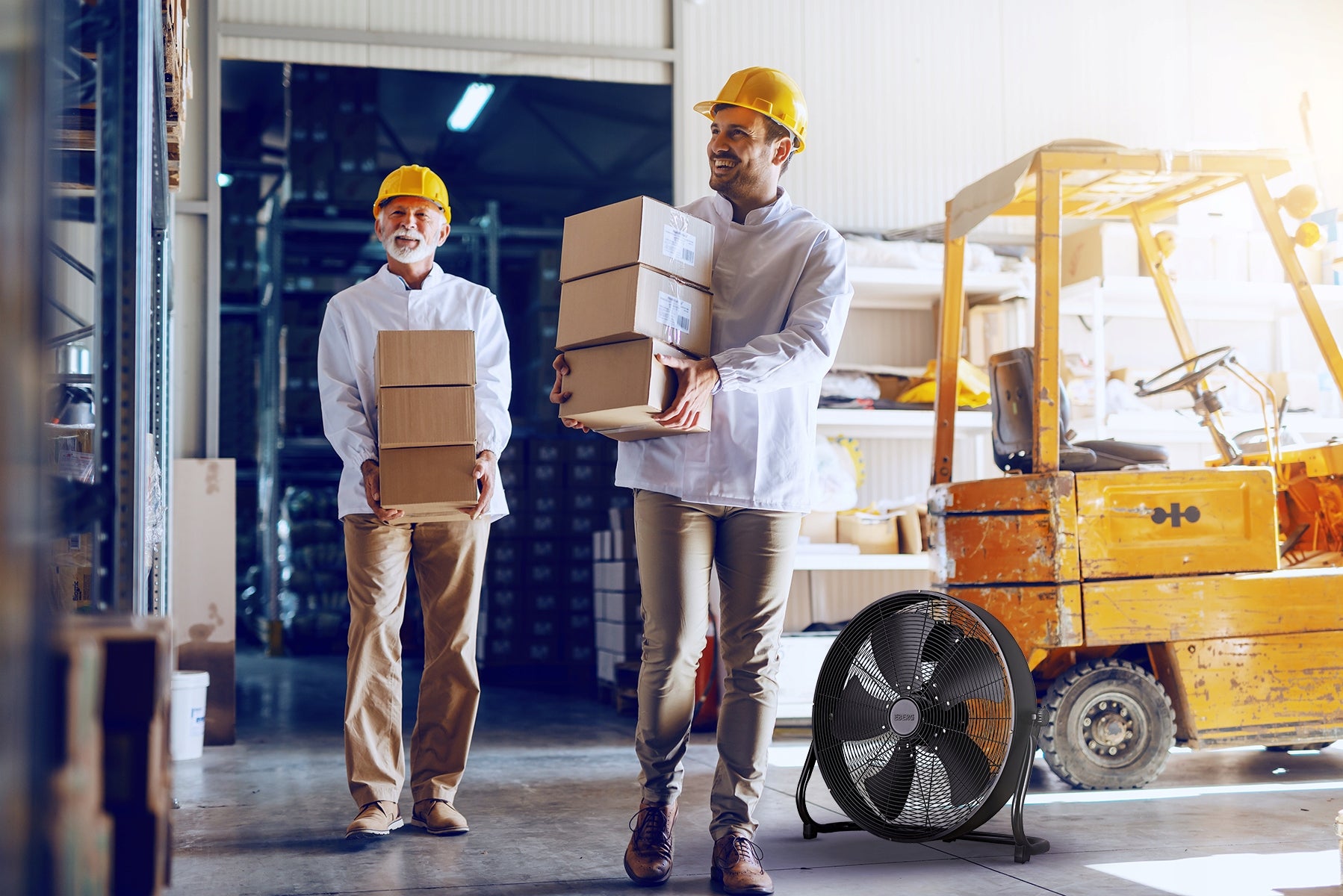 Floor fan EBERG HRB fan circulator 45cm large powerful 130W XXL Functions tilt angle adjustment