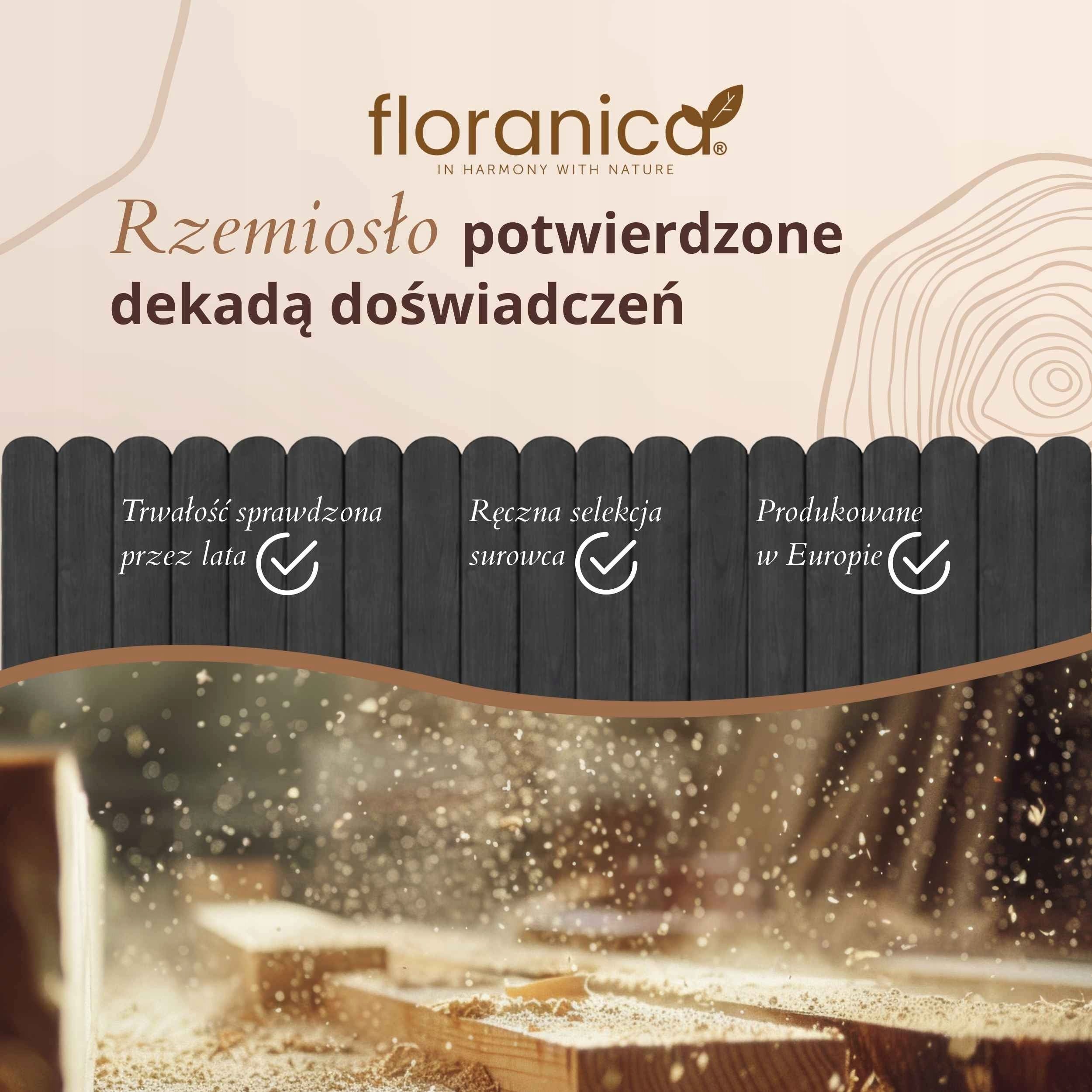 Floranica Garden edging 200x10 cm anthracite wooden fence Material wood