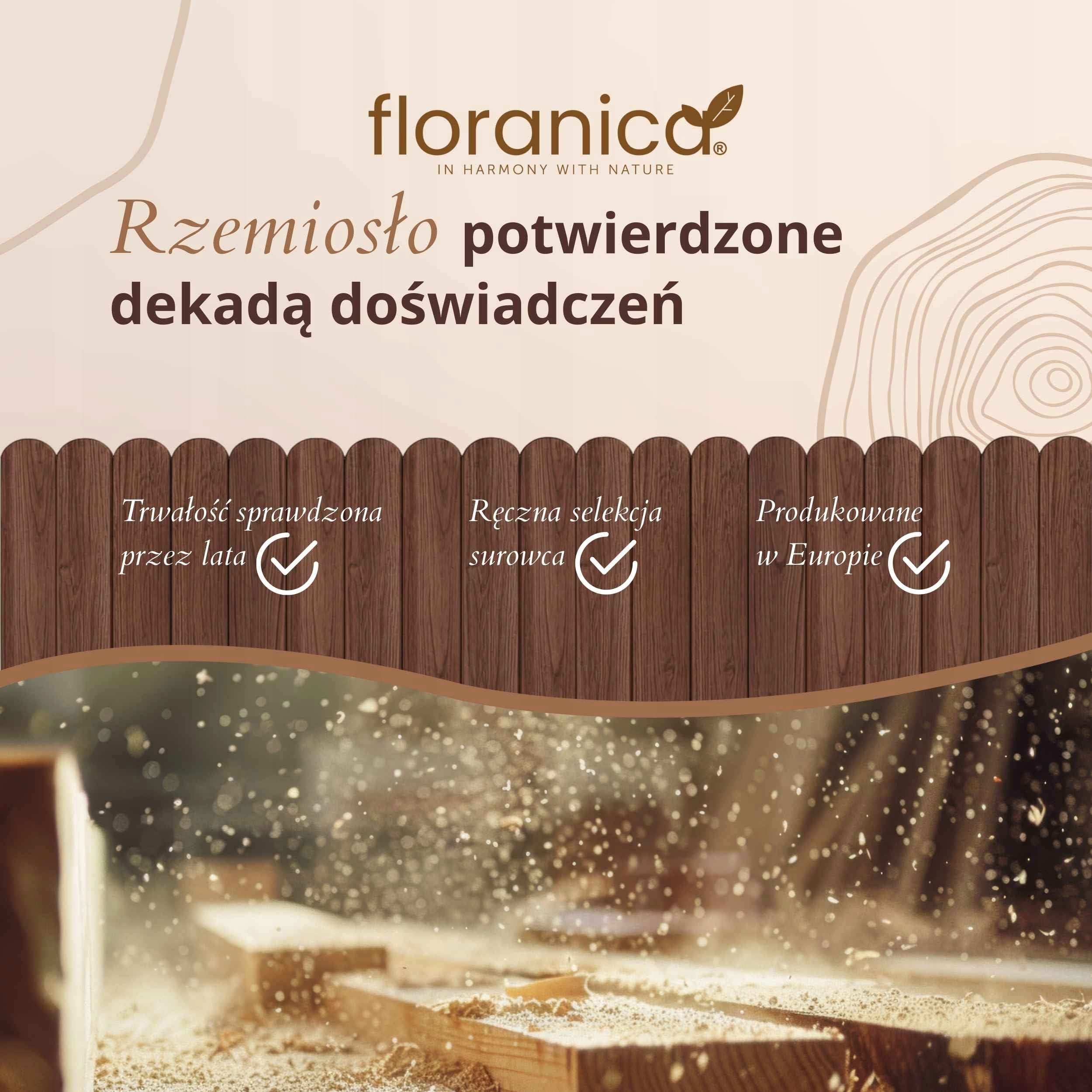 Floranica Garden edging 200x10 cm brown wooden fence Material wood