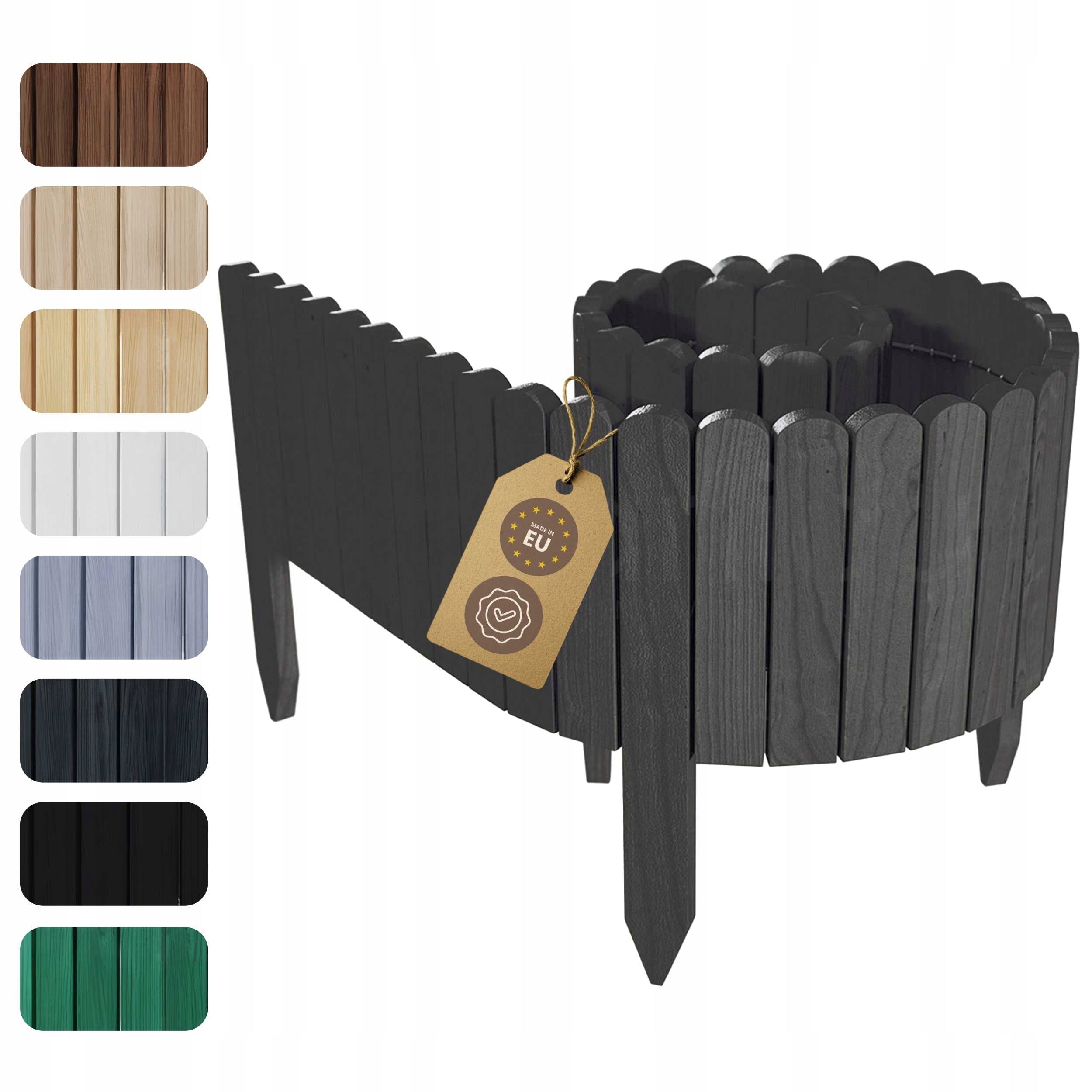 Floranica Garden edging 200x20 cm anthracite wooden fence
