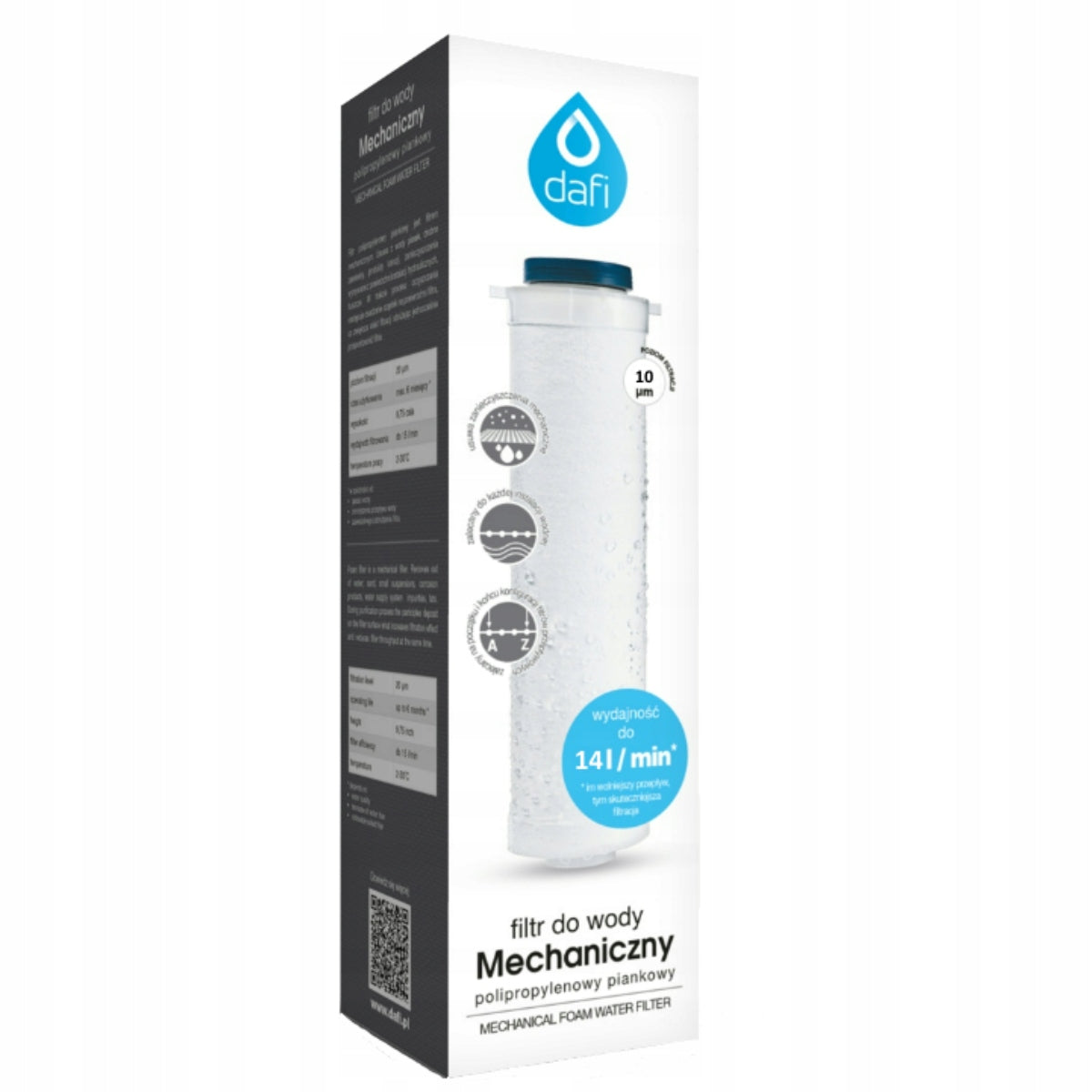 Flow filter for water Dafi 10 inches 25 microns – set of 4 Brand Dafi
