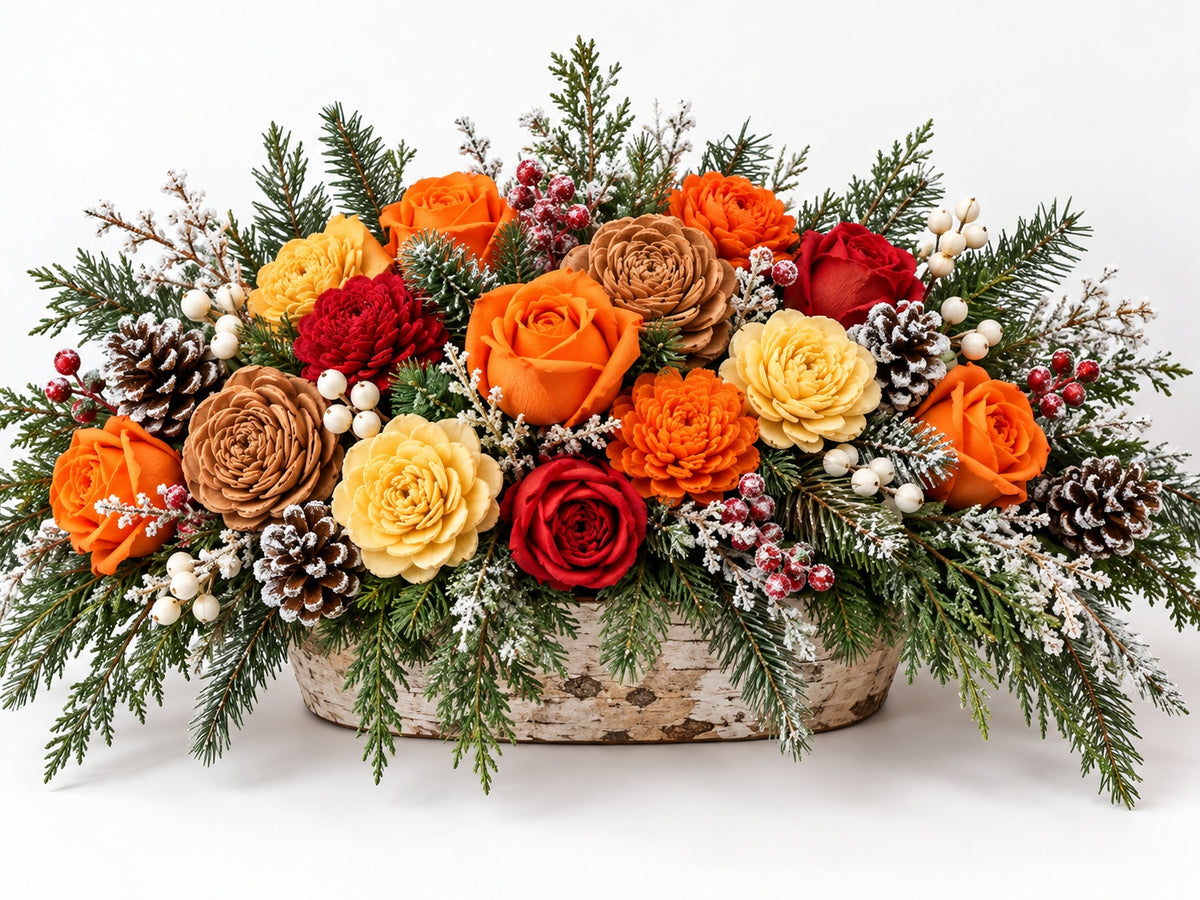 Flowers shola 60 pcs mix 3-4 cm red green orange for reeds Packaging status original