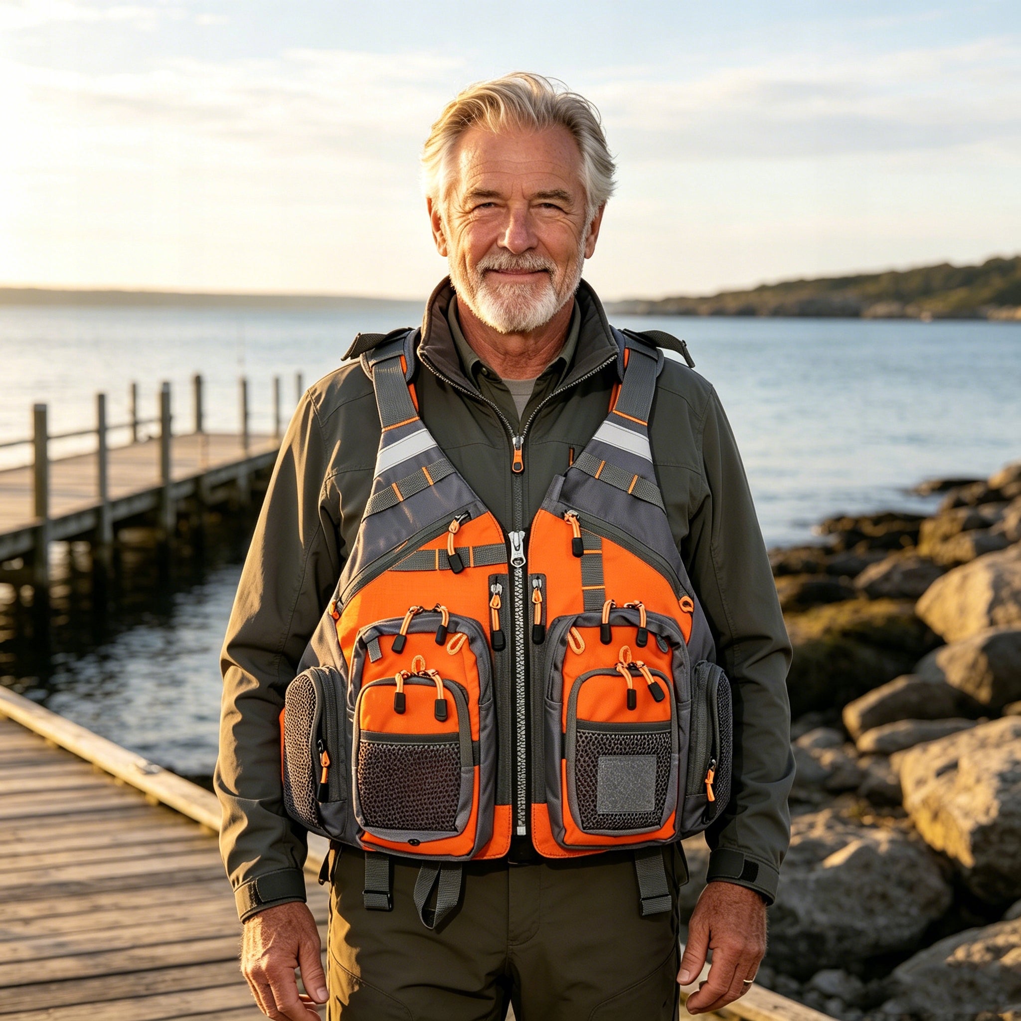 Fly Spinning Fishing Vest Fishing Spin 13 Pockets Manufacturer code 7SPQY515604