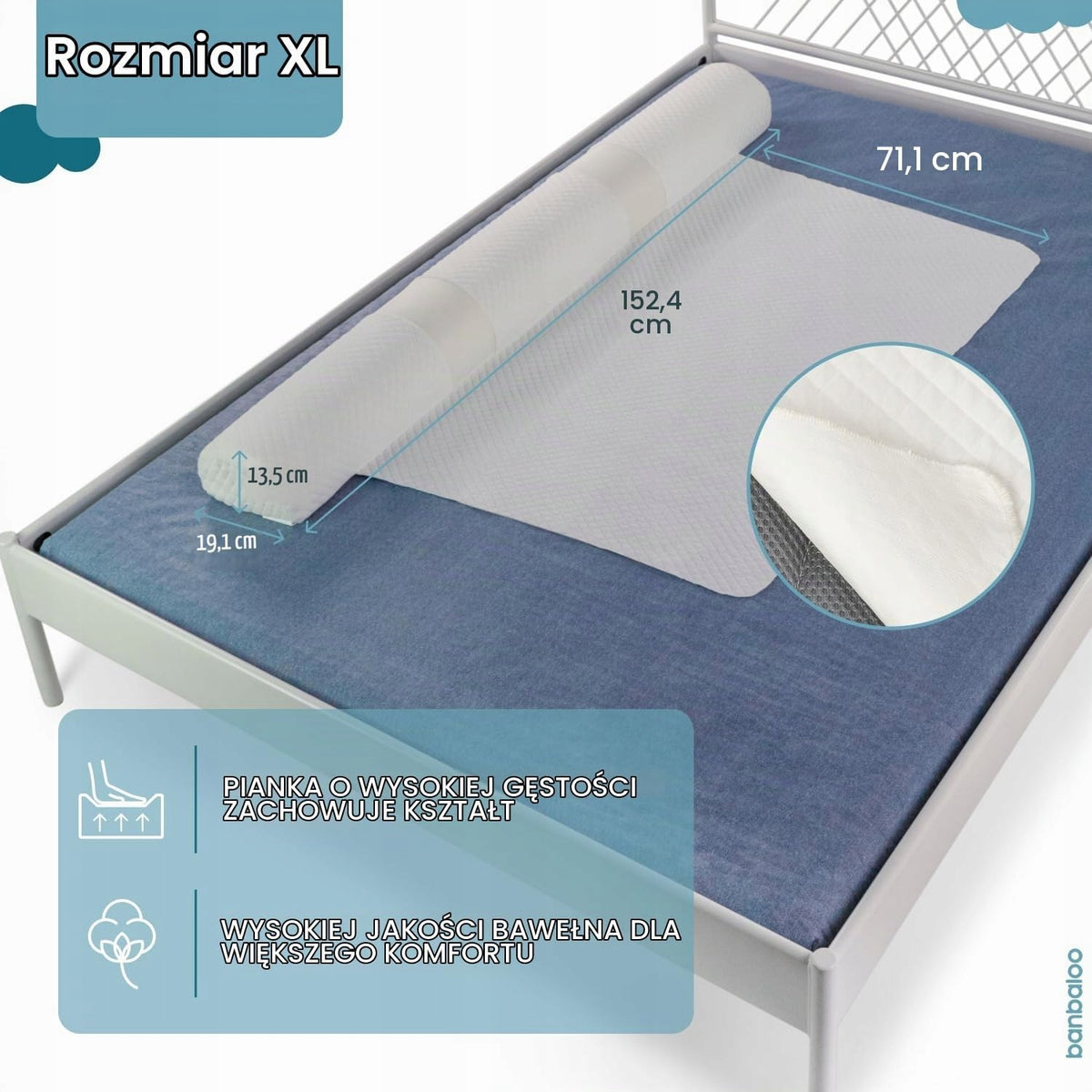Foam barrier half-roller for bed 150 cm BANBALOO MAX Packaging status original