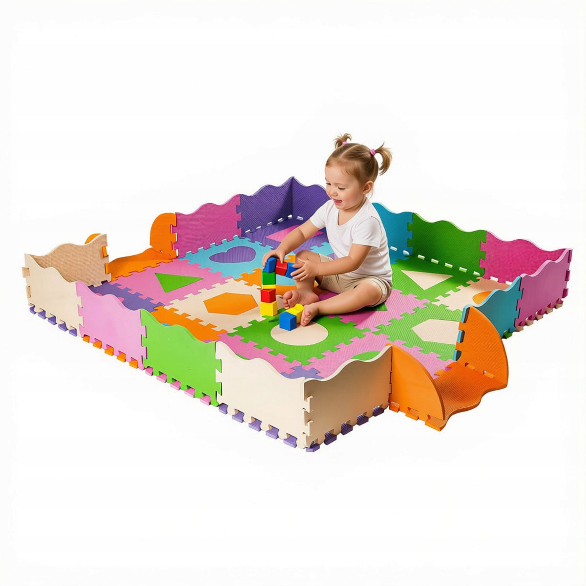 Foam mat educational puzzle for children on the floor colorful shapes AGA Manufacturer code DS3002