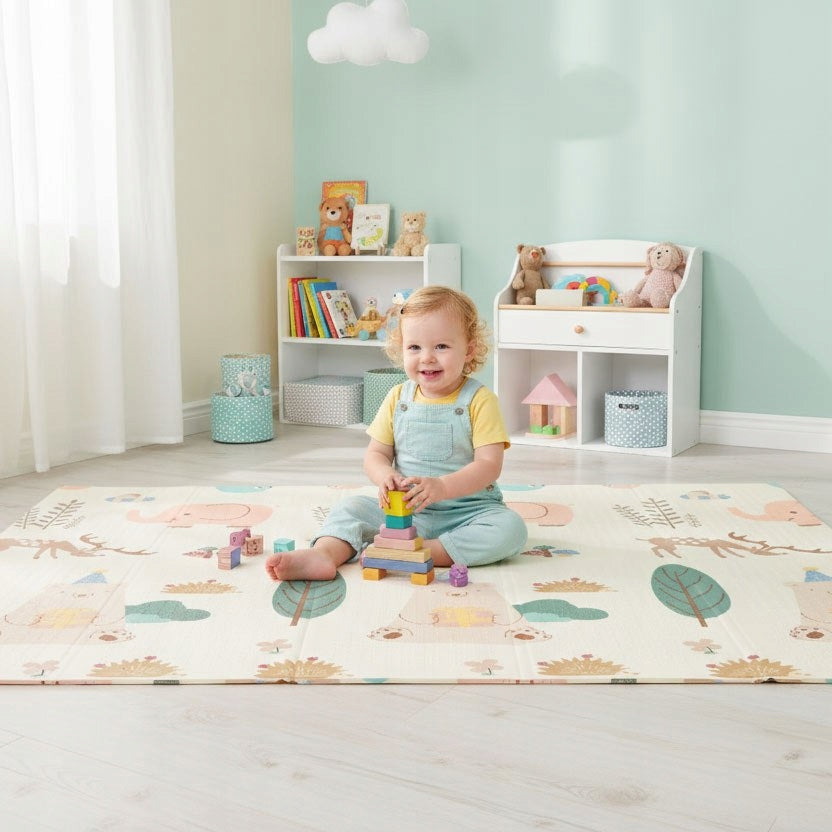 Foam mat for children 200x180 cm educational double-sided folding + bag Packaging status original