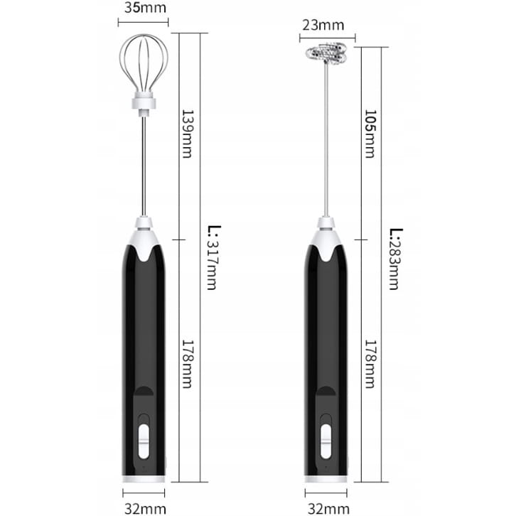 Foamer, MEOKO milk beater with rechargeable battery, USB charging, 2 tips Packaging status original