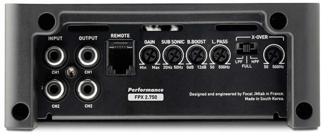 Focal FPX 2.750 Amplifier 2-Channel Class D 2x385W 1x 770W RMS Bass Remote Control Brand Focal