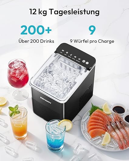 Fohere Ice Maker 14kg Self-Cleaning Black Brand no brand