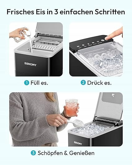 Fohere Ice Maker 14kg Self-Cleaning Black Manufacturer code 2611