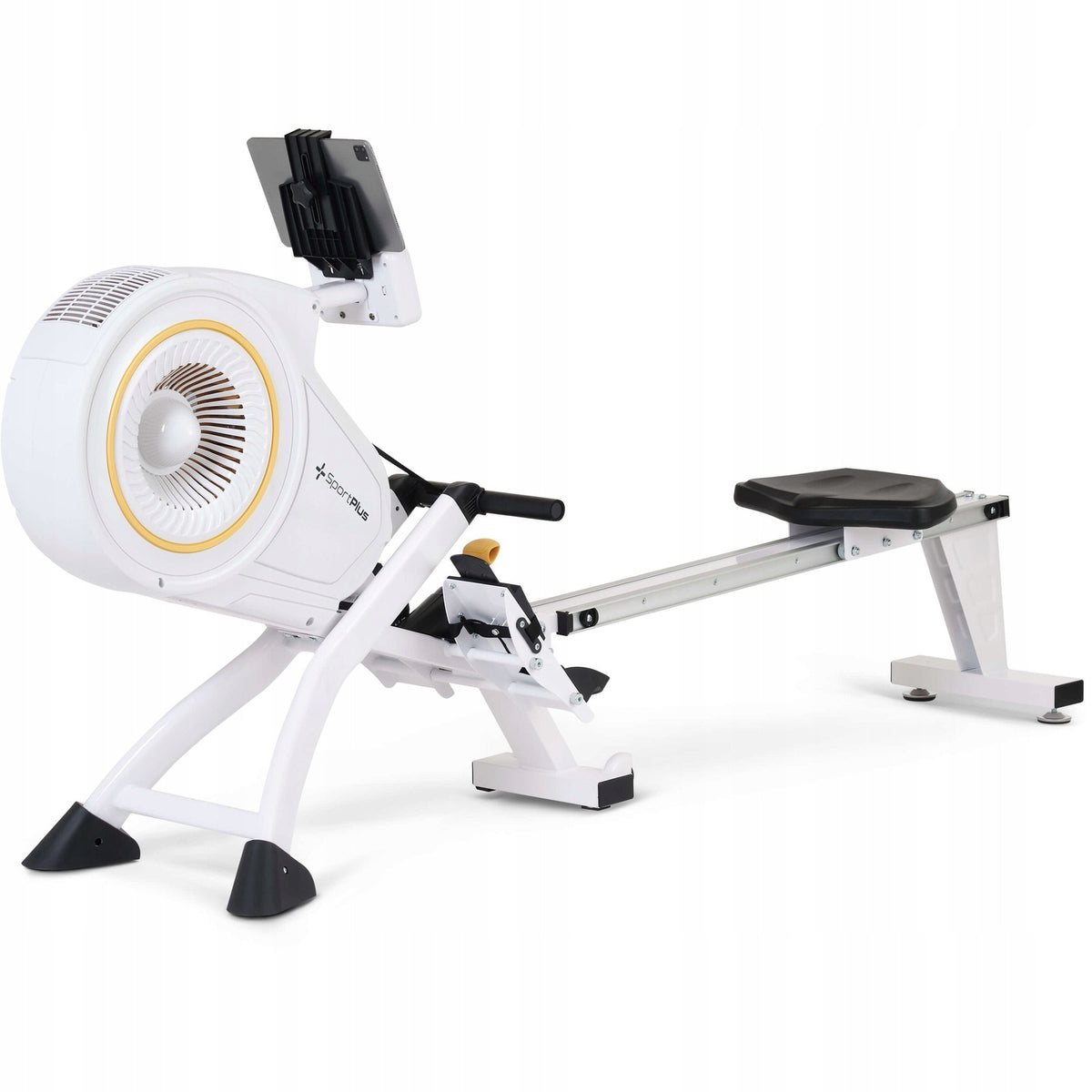 Foldable Air Rower SportPlus with 8 Resistance Levels, 150 kg Capacity, 200 cm Length Additional features transport wheels display