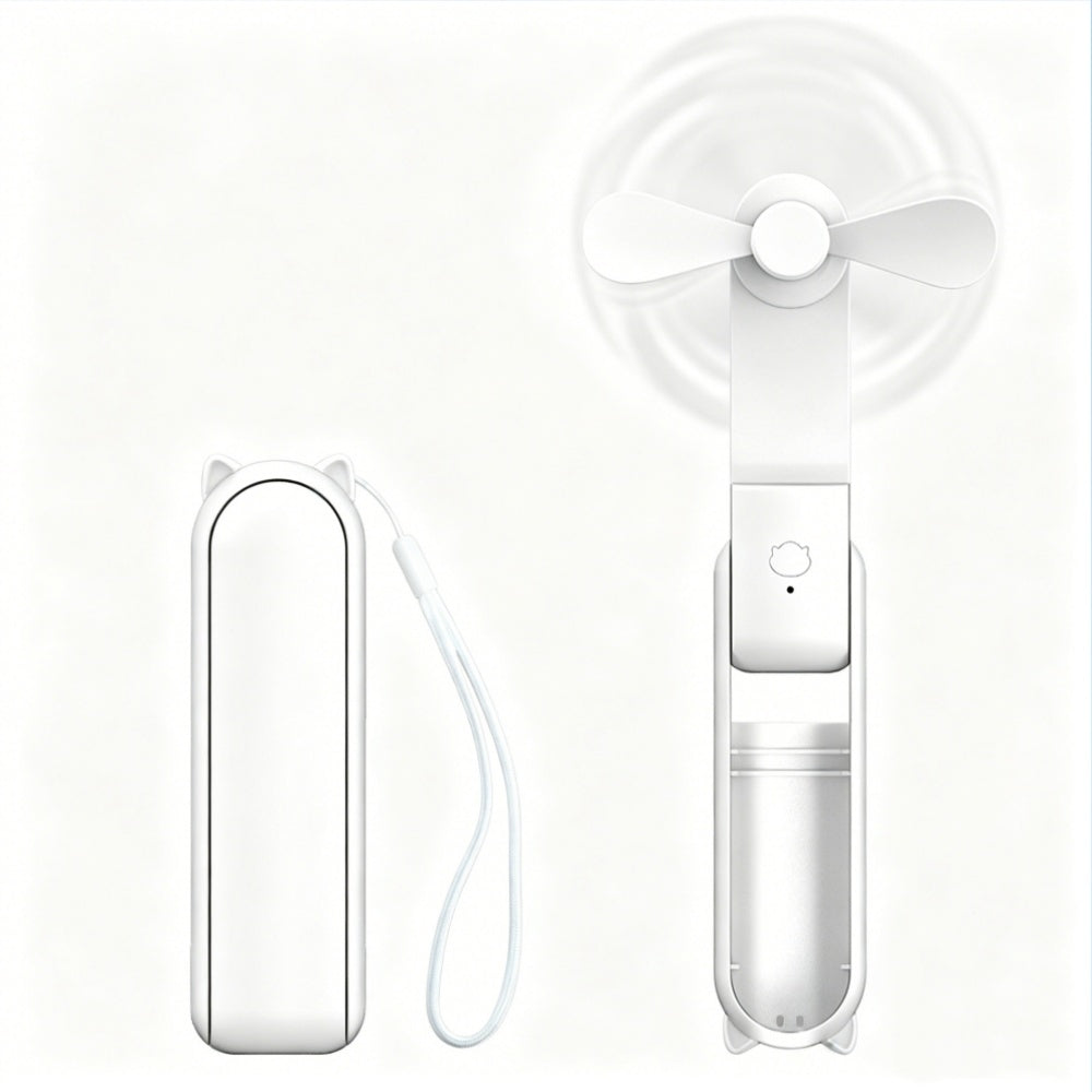 Foldable Fan with Power Bank 3 Speed Modes Low Noise ABS Material White