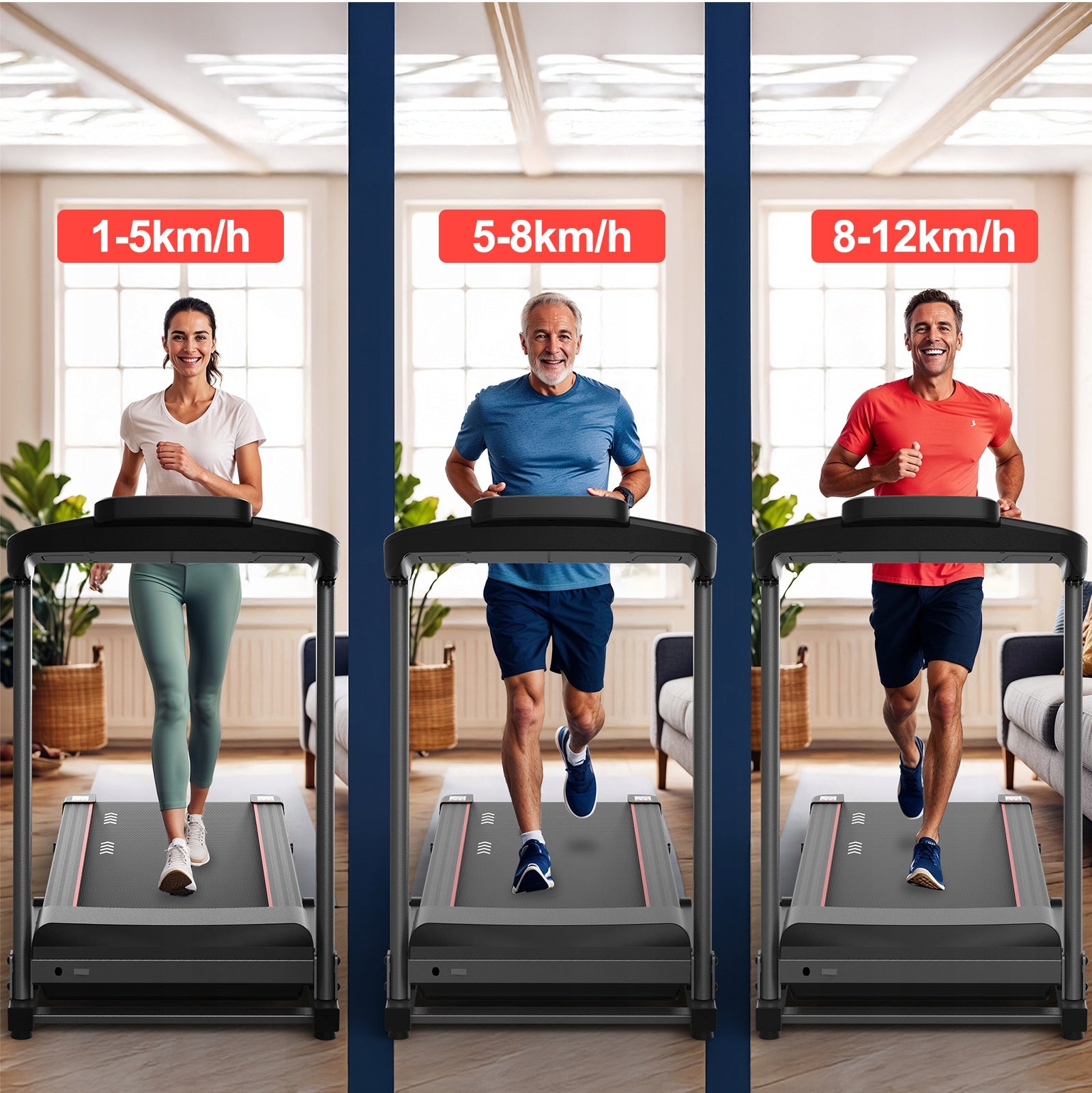 Foldable Home Treadmill with 3 Incline, 12 km/h for the Whole Family,130kg Manufacturer code 6976909981464